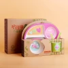 Export-quality children's bamboo fiber tableware with creative patterns and eco-friendly baby compartments details Picture